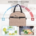 thumbnail image 4 of Naloa Beige Sparkling Glitter Print Lunch Bag for Women & Men Insulated Lunch Box or Cooler Lunch Tote Bags for Work, Travel, Outdoor, 4 of 5