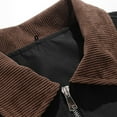 thumbnail image 5 of Levmjia Men's Two-in-One Shacket Color Blocked Workwear Jacket Corduroy Collar Zip Up Long Sleeve Polyester Casual Coat Sizes M-3XL, 5 of 8