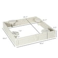 thumbnail image 3 of Kids Outdoor Sandbox with Cover Garden Bed, Easy Assembly for Backyard, Cream White, 48.5" x 48.5" x 8.25", 3 of 6