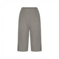 thumbnail image 4 of Soki Women's Linen Pants Casual Summer Capris Loose Fit Lightweight Drawstring Waisted Cropped Pants with Pockets, 4 of 4