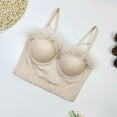 thumbnail image 3 of Sport Bras for Women Racerback Bras for Women Female Padded Bras Backless Bras Nursing Style W-1204 , Padded Bra Khaki s, 3 of 5