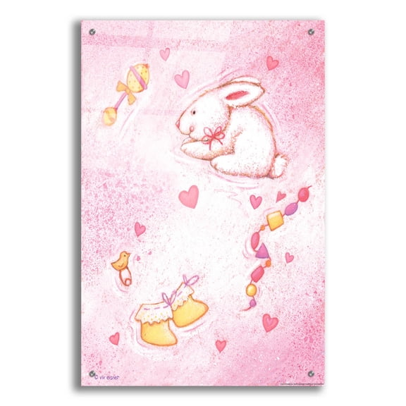 Epic Art 'Nursery 1 Bunny' by Viv Eisner, Acrylic Glass Wall Art, 24"x36"