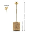 thumbnail image 3 of SAFAVIEH Saija Natural Paper Pendant Light with Natural Paper Shade, 3 of 8
