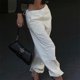 thumbnail image 4 of Pantalones cargo para mujer Puños elásticos ceñidos con bolsillos laterales Pantalones de senderismo fruncidos casuales retro de longitud completa Blanco L, 4 of 6