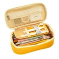 thumbnail image 1 of Estuche para lápices de 2 niveles de gran capacidad con cremallera metálica y bolsillo de malla, estuche grande portátil para estudiantes, escuela y oficina, 1 of 8