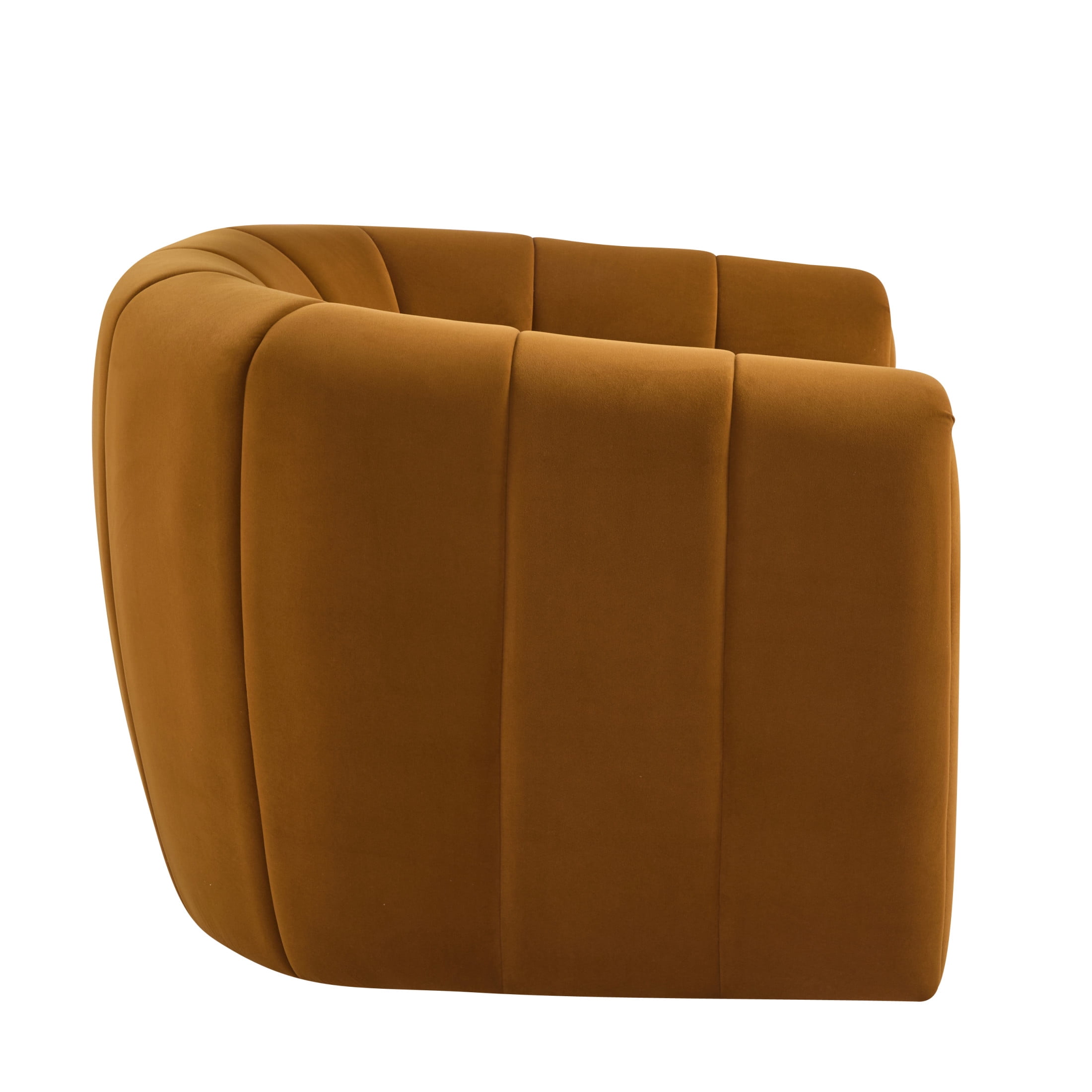Rune Modern 360-Degree Swivel Barrel Club Chair, Velvet Upholstered Accent Chair, Turmeric