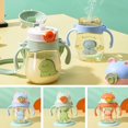 thumbnail image 2 of TQEHS Taza con pajita para niños, botella para beber con asa, aprendizaje, 410 ml, portátil, W1B7 P1V2, 2 of 5