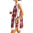 thumbnail image 2 of OIOLOYJM 2 Piece Sets for Women Casual Dress Boho Vintage Print Side Split Sleeveless Crew Neck Tank Top and Elastic Waist Shorts Comfy Lounge Vacation Travel Outfits with Pockets Wine L, 2 of 7