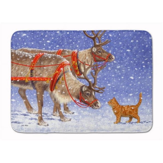 Carolines Treasures ASA2174RUG Reindeer & Cat Tapis en Mousse à Mémoire de Forme Lavable en Machine