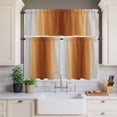 thumbnail image 4 of 3 Piece Kitchen Curtains and Valances Set Dark Burnt Orange Grey Ombre Cafe Curtains 24 Inch Length Farmhouse Gradient Minimalist Valance & Tier Curtain for Living Room Bedroom 54"x18"+27"x24"*2, 4 of 6