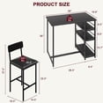 thumbnail image 4 of Kitchen Table Set for 2 with Storage Shelf, Bar Dining Table for Small Spaces & Apartments, 4 of 8