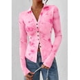 thumbnail image 4 of PRETTYGARDEN Camisa de Mujer Rosa con Estampado Floral de Manga Larga y Botones XXL, 4 of 8