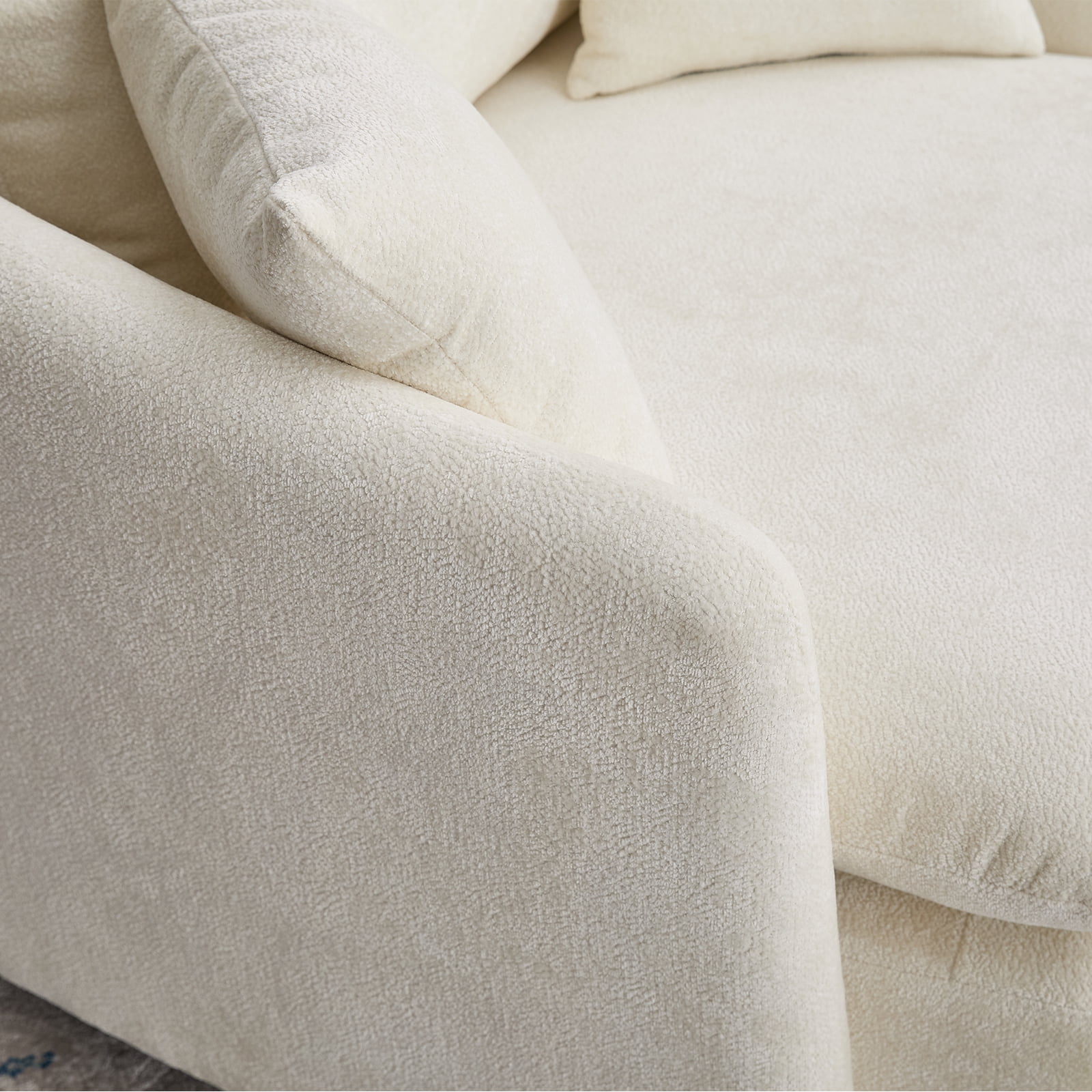 44.6" W Oversized Swivel Armchair with Ottoman,37.8" Large Seat Width Accent Chair with 3 Pillows