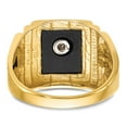 thumbnail image 5 of 10k Men's Polished and Textured with Black Enamel and Onyx Masonic Ring, 5 of 6