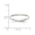 thumbnail image 2 of Bague en Or Blanc 10k Solide Poli Gravable 2mm Demi-Rond Taille 10 Bijoux Cadeaux pour Femmes, 2 of 4