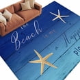 thumbnail image 2 of 6'x9' Area Rugs, Starfish Blue Indoor Outdoor Area Rug for Living Room Bedroom, Ocean Coastal Gradient Wood Grain Washable Bathroom Rugs Kitchen Floor Carpet Mats Home Decor Aesthetic, 2 of 8