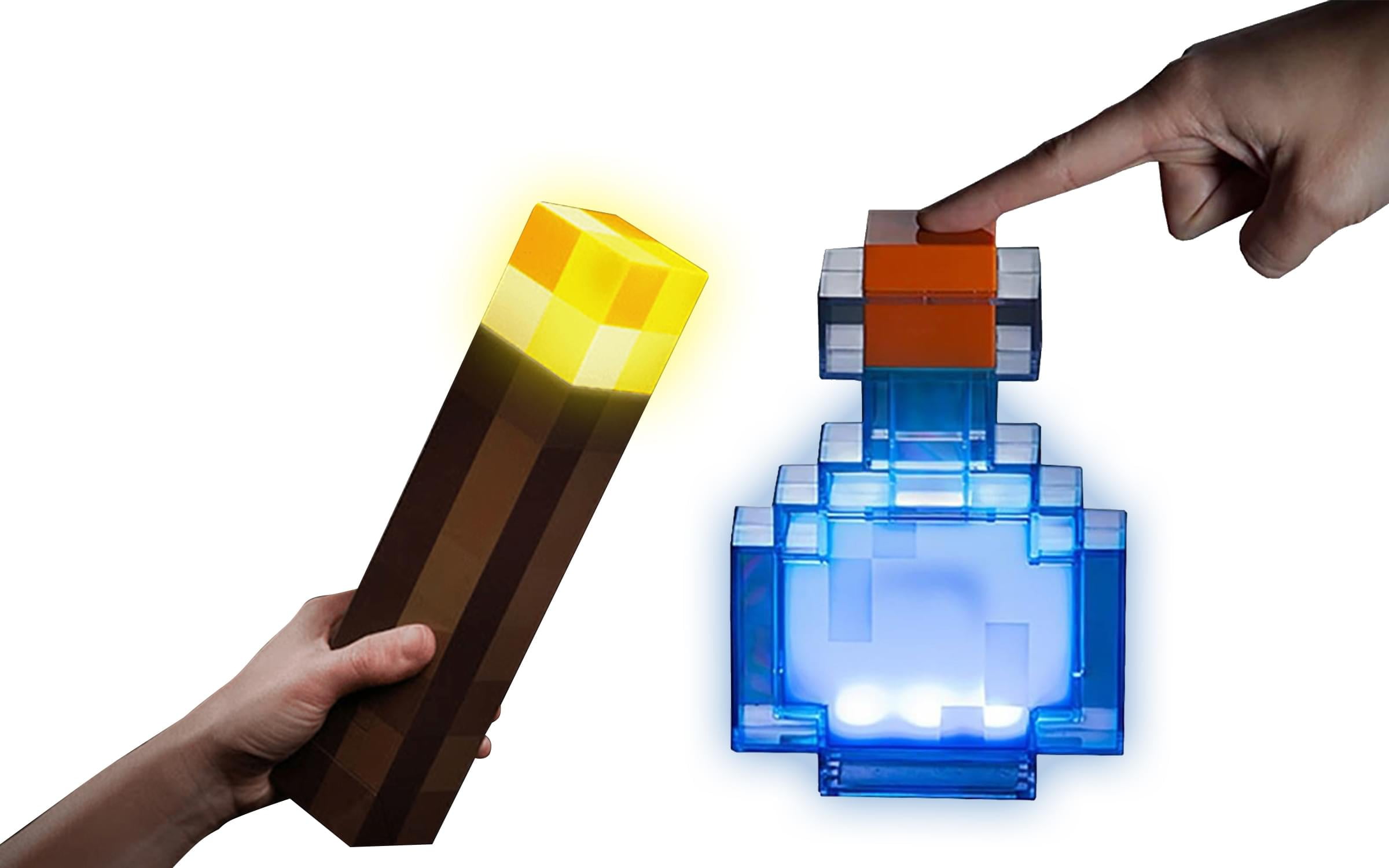 Minecraft Led Light 12 Inch Torch 7 Inch Potion Set Of 2 Walmart Com