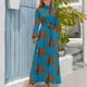 thumbnail image 4 of Vestido largo de cinta azul (castaño) vestido para mujer vestidos para mujer 2024 vestidos africanos para mujer, 4 of 5
