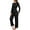 Black, variant on ANYFIT WEAR Women's 2 Piece Outfits Fall Tracksuits Long Sleeve Tee Tops Wide Leg Pants Spring Matching Loungewear Home Travel Sets
