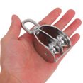 thumbnail image 3 of SEWCHICS 2pcs Heavy Duty Pulley Blocks Double Pulley System Stainless Steel For Home Use, 3 of 6