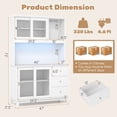 thumbnail image 3 of Gymax Kitchen Pantry Storage Cabinet Kitchen Hutch w/ LED lights & Power Outlet White, 3 of 10