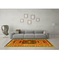 thumbnail image 3 of Ahgly Company Machine Washable Indoor Square Persian Yellow Traditional Area Rugs, 4' Square, 3 of 4