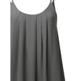thumbnail image 4 of A2Y Women's Relaxed Fit Wool Dobby Woven Double Layer Spaghetti Cami Pleated Top Ash Grey L, 4 of 6