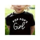 thumbnail image 1 of Pop Pop Girl" Black Cotton Tee for Youngsters Girls - Comfy & Casual Round Neck, Short Sleeve with Playful Geometric Print, easy-Care Summer Top, Youngsters T Shirts, 1 of 6