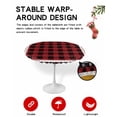 thumbnail image 4 of Fitted Round Tablecloths Table Covers 55-60in,Christmas Classic Red and Black Check Waterproof Elastic Edged Table Cloth for Kitchen Dining Holiday Party Tables Decor,Vintage Linen, 4 of 6