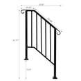 thumbnail image 5 of O’Force Outdoor Stair Railing, Fit 2 or 3 Step Wrought Iron Handrail with Mounting Set Front Porch Flexible Transitional Handrail Suitable for The Elderly, Young, Sick Matte Black, 5 of 9