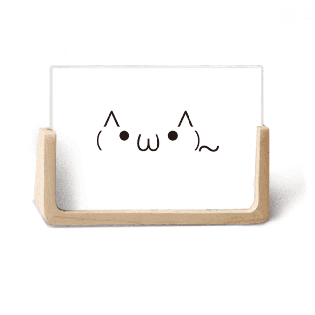 Beau Visage Habillé comme un Chat Expression Photo Cadre Photo en Bois Affichage de Table