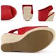 thumbnail image 3 of Plataforma Tacones Alpargata Cuñas Sandalias para Mujer rojo 35, 3 of 5