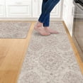thumbnail image 4 of SAND KEEPER Kitchen Mat Set of 2 Non Slip Waterproof Washable Low Profile Kitchen Runner Rugs 17"x28" + 17"x48", Vintage Medallion Soft Floor Mats for Sink, Laundry Room, Entryway, 4 of 6