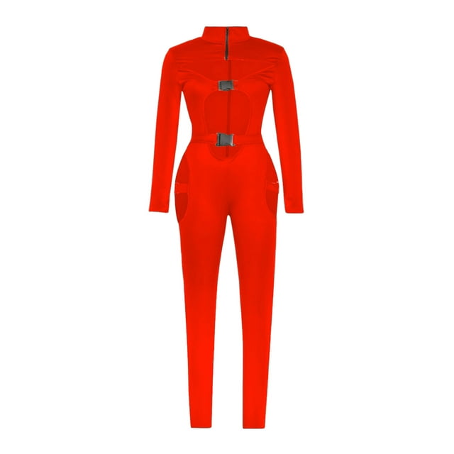 xiaxaixu Combinaison Aguichant pour Femmes, Couleur Unie Col Roulé Manches Longues