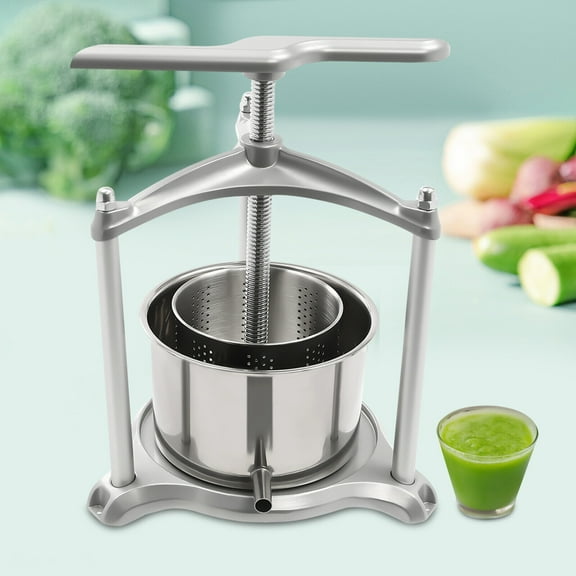 Fichiouy Stainless Steel Fruit Frame Press Juice Wine Making Manual Grape Apple Cider Crusher for Home 0.8/1.6 Gal