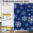 thumbnail image 5 of Winter Snowflakes Christmas Shower Curtain 72" x 72" Snowflake Home Bathroom Decorations Snow Santa Xmas Bathtub Curtain Set with 12 Hooks (Blue), 5 of 6
