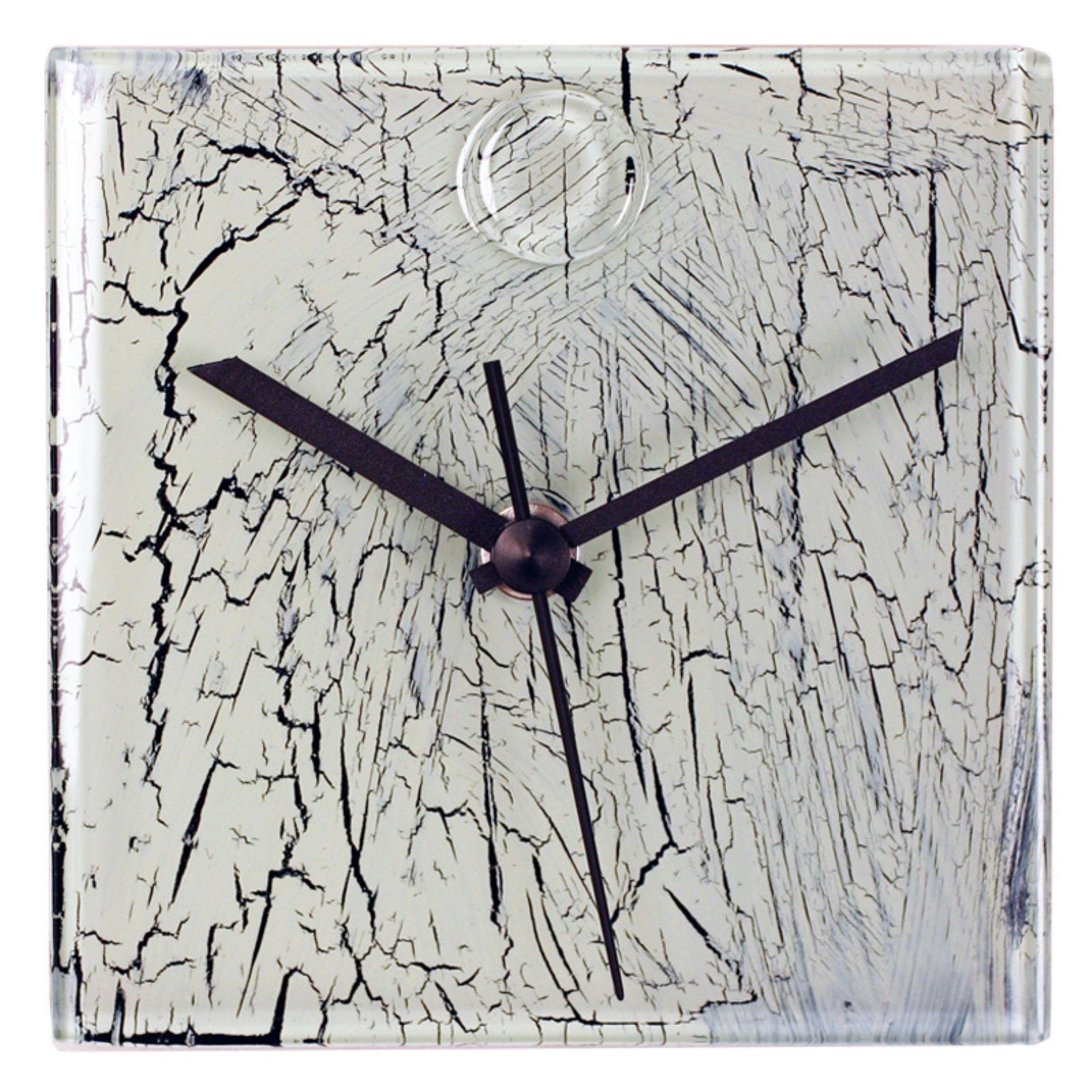 River City Clocks Square Glass Wall Clock with Cracked Glass Design 5
