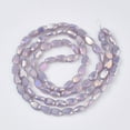 thumbnail image 2 of Electroplate Opaque Solid color Glass Beads Strands AB color Plated Faceted Teardrop Lilac 8.5x6x4.5~5mm Hole: 1mm about 78~80pcs/strand 25.59~26.37 inch(65~67cm), 2 of 2