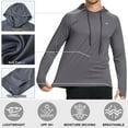 thumbnail image 5 of Satankud Men's UPF 50+ Long Sleeve Sunscreen Hoodie UV Sun Protection Hoodie with Thumbholes for Workout Fishing Hiking Sports Long Sleeve Hoodie Charcoal Grey M, 5 of 7