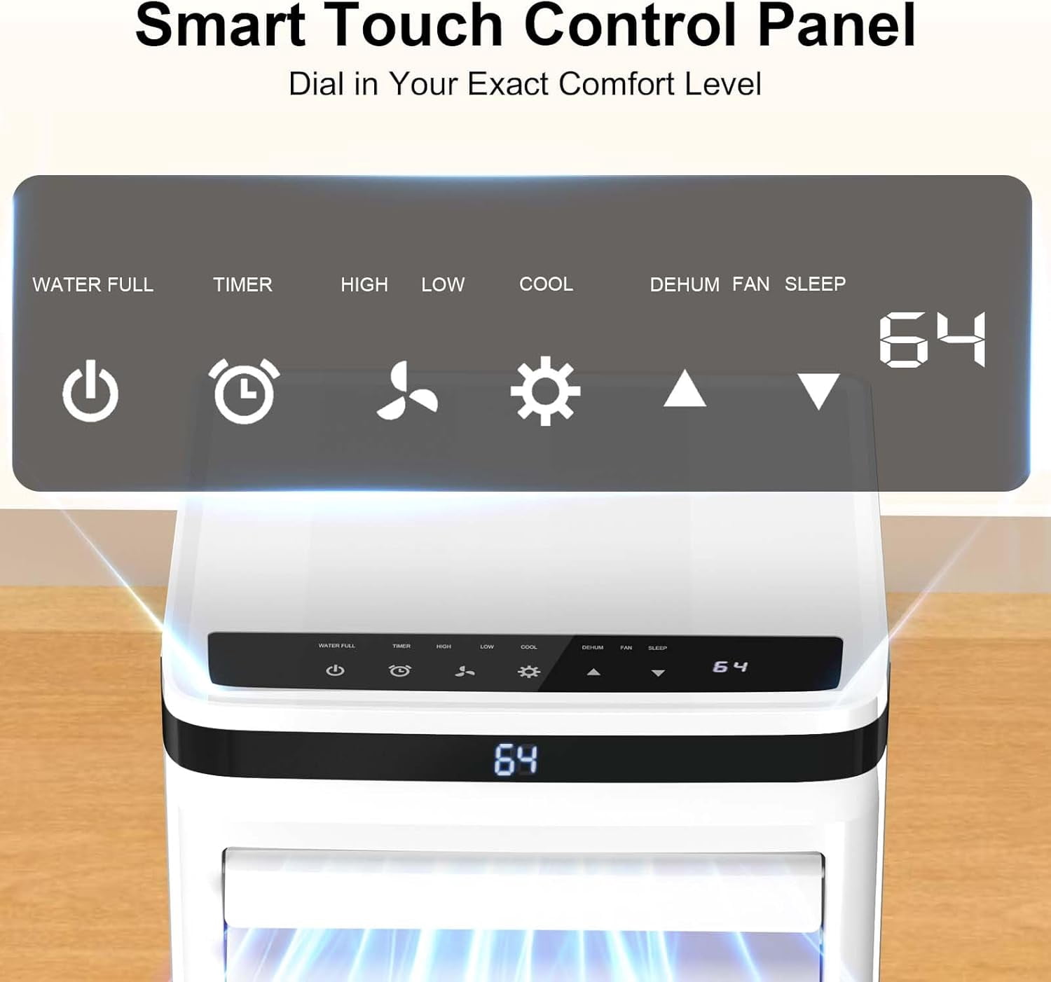 Havato 10,000 BTU Portable Air Conditioners Up to 450 sq.ft, 4in1 Standing Smart Cooling AC with Remote, Dehumidifier, Fan, AC Units portable Cools Room, 3 Modes, 24-hour timer, LED Display, Bedroom