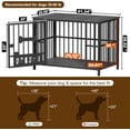 thumbnail image 5 of POAO 41"Dog Crate Furniture Foldable, No Assembly Dog Kennel Indoor for Large Dogs(35-60 lb),Dog Cage with Adjustable Bowls &Name Tag, End Table, 5 of 7