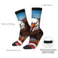 thumbnail image 4 of Vsdgher Cartoon Bald Eagle USA Crew Socks for Men & Women, Breathable Casual Athletic Ankle Socks, 4 of 6