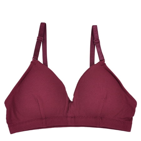 Eashery Womenâs Cooling Comfort Wireless Convertible T-Shirt Bra Padded Yoga Bra Comfy Sport Bras Red One Size