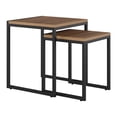 thumbnail image 4 of CorLiving Fort Worth Square Engineered Wood and Iron Indoor Nesting Side Tables, Brown Woodgrain, 4 of 8