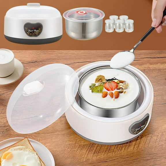 Oefntac Yogurt Maker Automatic Yogurt Mini Maker,Stainless Steel Inner,Multi Function Fermenter for Natto,Even Heating,Energy Saving,Home DIY Kitchen Use