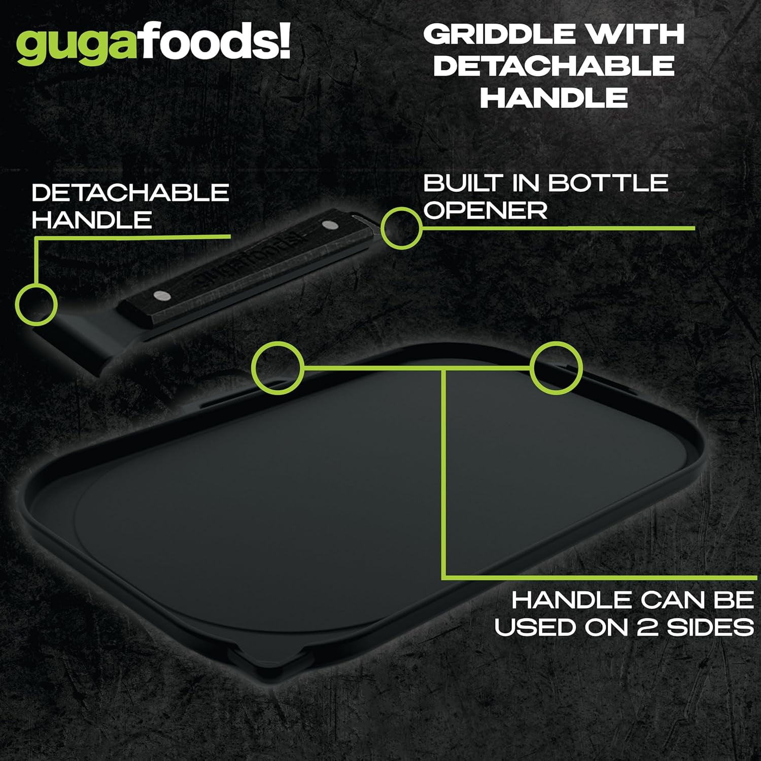 Guga Foods Ultimate Griddle Kit, Stainless Steel Spatulas, Multi-Surface Compatibility, 4-Piece Kit