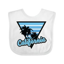 Inktastic California with Triangle and Palm Trees in Blue Boys or Girls Baby Bib