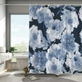 thumbnail image 2 of Watercolor Floral Shower Curtain Sets,Blue and White Flowers Bathroom Curtains,Modern Minimalist White Bath Curtain,Waterproof Fabric with 12 Hooks 72x72 Inches, 2 of 6