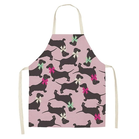 

Heiheiup Sausage Dog Kitchen Cooking Aprons Plaid Aprons Adjustable Buffalo Plaid Baking Apron Apron with Long Ties