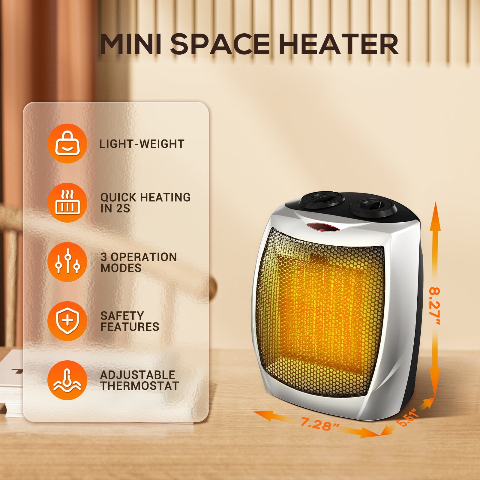 Airtech 1500 Watt Oscillating Ceramic Heater, Model# 02047